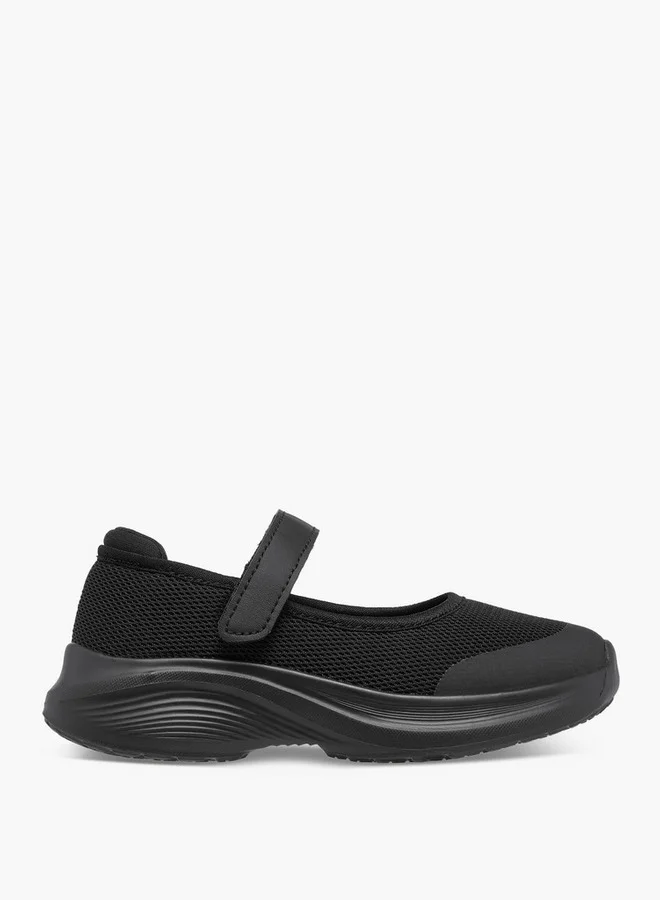 Dash Girls Textured School Shoes with Hook and Loop Closure