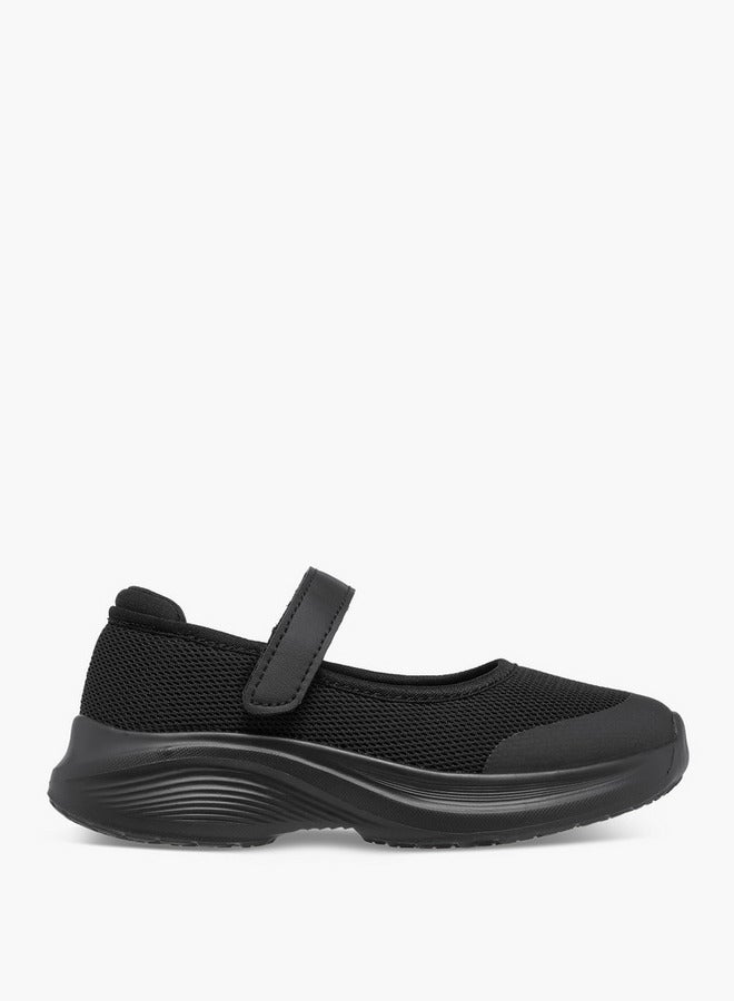 Dash Girls Textured School Shoes with Hook and Loop Closure  - Image 3
