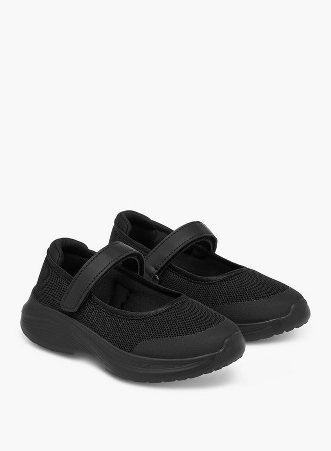 Dash Girls Textured School Shoes with Hook and Loop Closure - Image 3