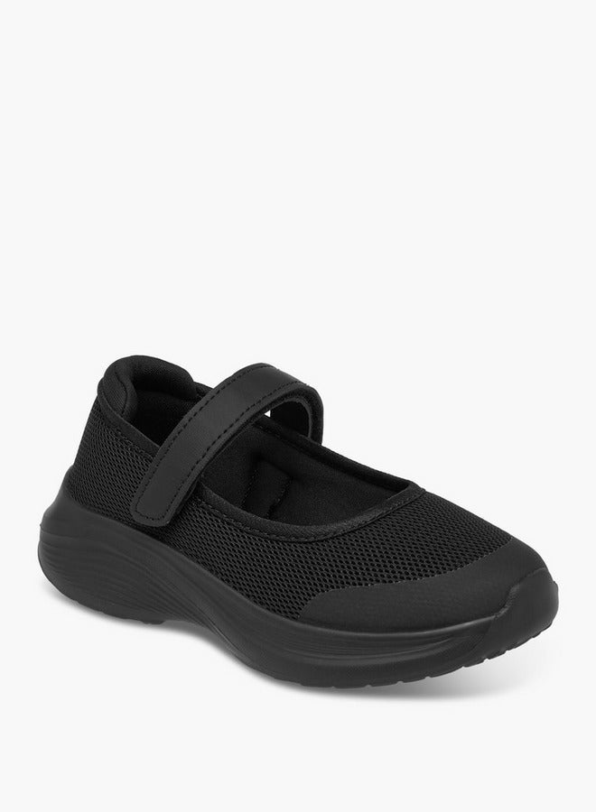 Dash Girls Textured School Shoes with Hook and Loop Closure - Image 2