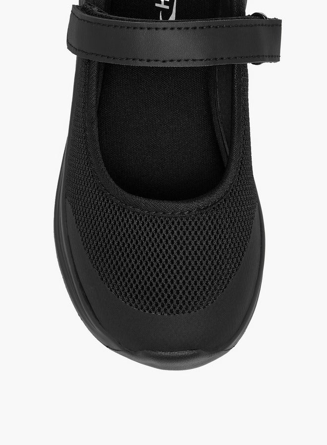 Dash Girls Textured School Shoes with Hook and Loop Closure - Image 4
