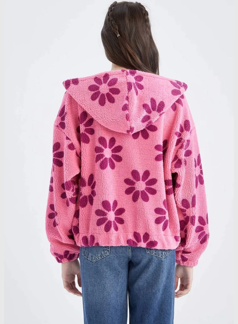 DeFacto Woman Oversize Fit Hooded Long Sleeve Knitted Cardigan