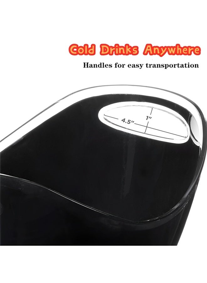Beauenty Ice Bucket ,8L Ice Bucket Chiller for Parties, Acrylic Cooler Bucket for Champagne Wine Drinks Beer,Beverage Tub,Ice Tub,Bar Supplies（Black）  - Image 3
