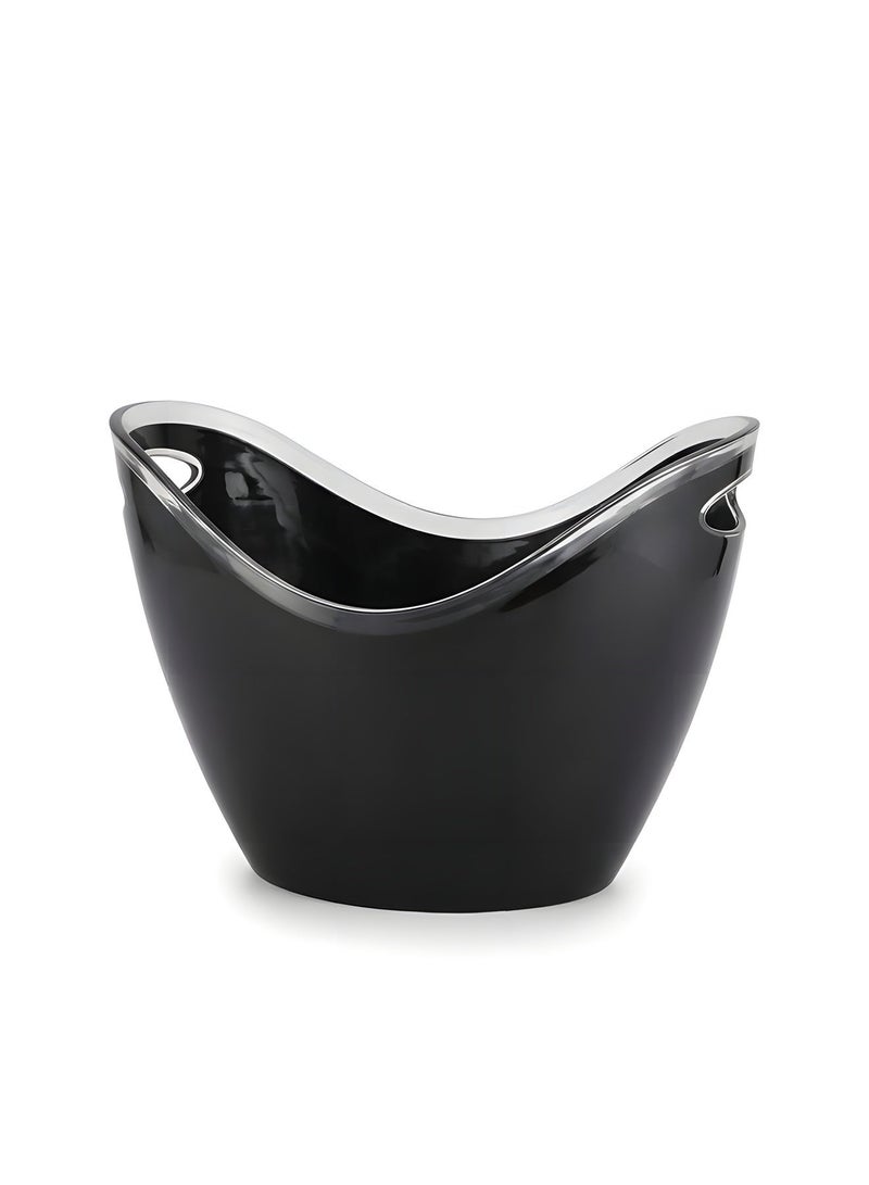 Beauenty Ice Bucket ,8L Ice Bucket Chiller for Parties, Acrylic Cooler Bucket for Champagne Wine Drinks Beer,Beverage Tub,Ice Tub,Bar Supplies（Black） - Image 1