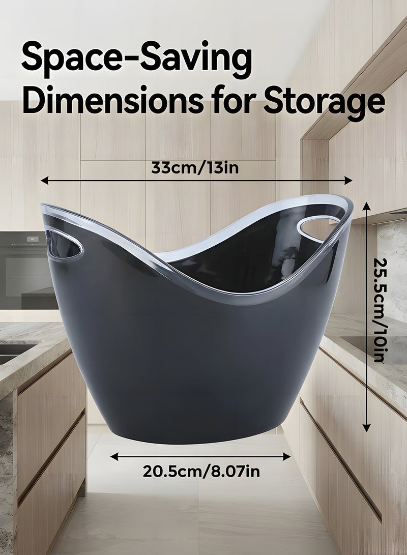 Beauenty Ice Bucket ,8L Ice Bucket Chiller for Parties, Acrylic Cooler Bucket for Champagne Wine Drinks Beer,Beverage Tub,Ice Tub,Bar Supplies（Black） - Image 4