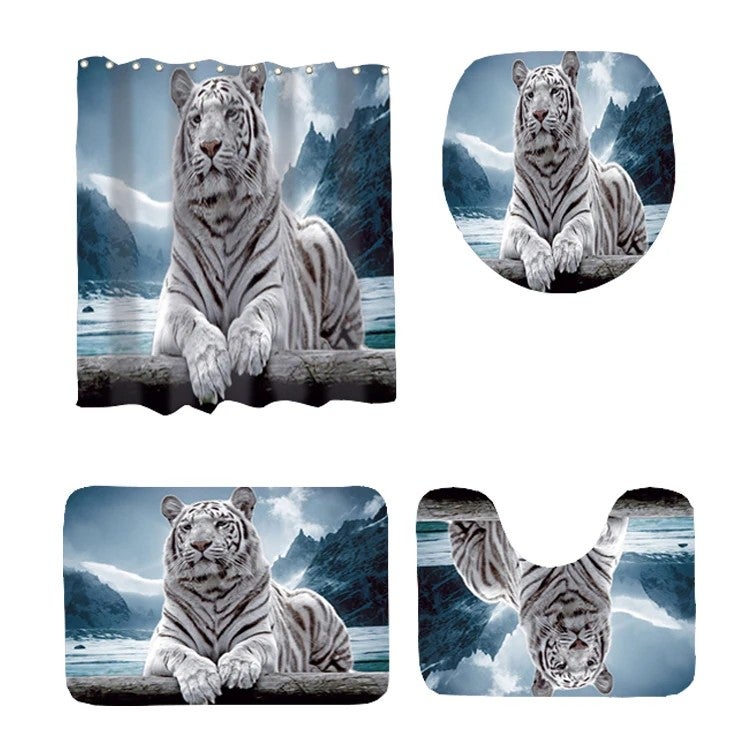 Y&D Chinese Manufacture Curtain for Bathroom Rug Set Printed Bath Curtain Shower Curtain Set - Image 1