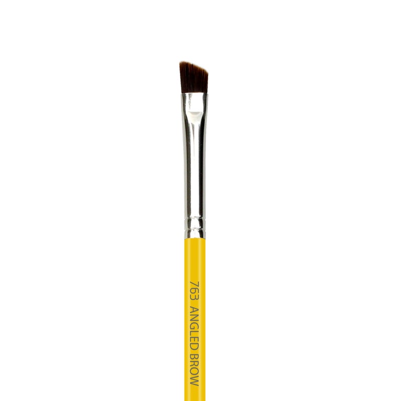 Bdellium Tools Professional Makeup Brush - Studio Series 763 Angled Brow - With Mix of Soft Synthetic & Natural Fibers, For Defining Eyebrows (Yellow, 1pc) - Image 2