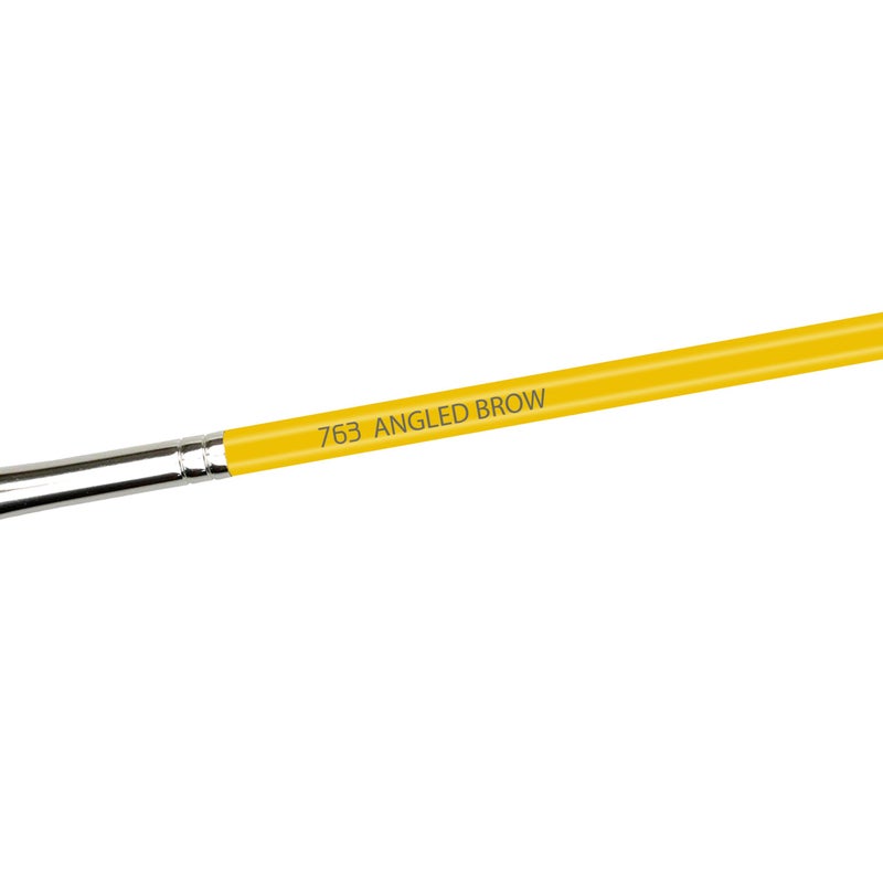 Bdellium Tools Professional Makeup Brush - Studio Series 763 Angled Brow - With Mix of Soft Synthetic & Natural Fibers, For Defining Eyebrows (Yellow, 1pc) - Image 4