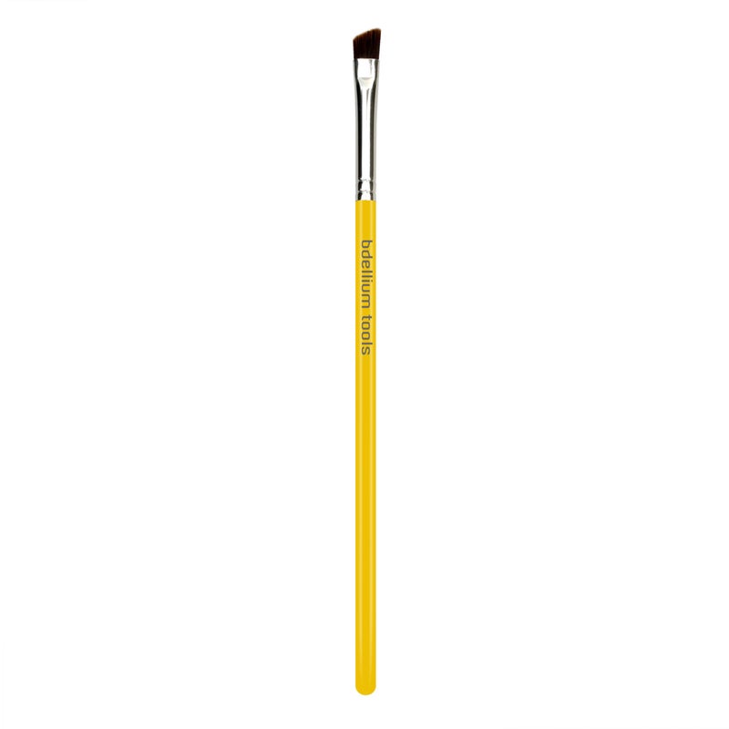 Bdellium Tools Professional Makeup Brush - Studio Series 763 Angled Brow - With Mix of Soft Synthetic & Natural Fibers, For Defining Eyebrows (Yellow, 1pc) - Image 1