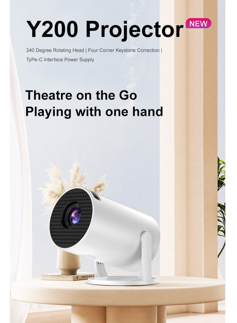 AiQi 240° Rotating Mini Projector with 4-Corner Keystone Correction - Built-in Surround Sound - 50 ANSI Lumen - WiFi & Wireless Screen Mirroring (iOS/Android) - Support 1080P Playback - Portable Home Theater for Bedroom, Camping, Games  - Image 1