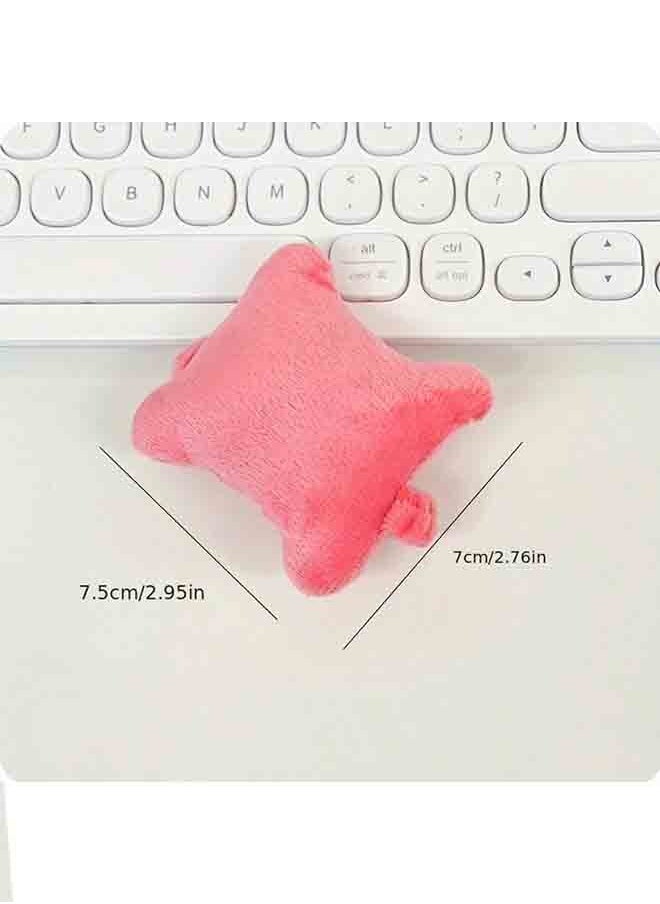 Generic 2 Pieces Mini Wrist Rest Pads for Office, Gaming, Laptop and Computer - Soft Velvet Support, Relieve Wrist Pain (Green/Pink)  - Image 2