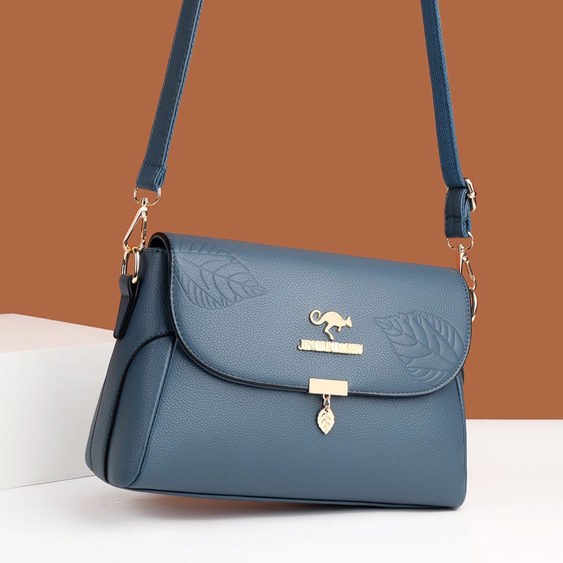 New Women'S Bag Shoulder Bag Fashion Casual Small Bag Pu Leather Crossbody Bag Leaves Trendy All-Match Mother Bag Women'S Bag - Image 3