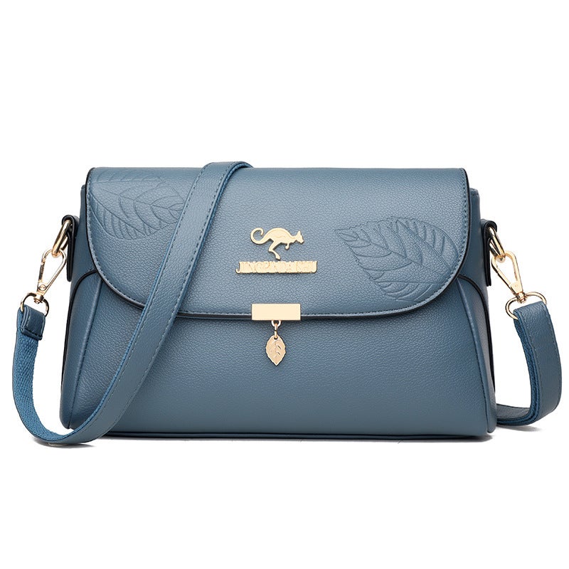 New Women'S Bag Shoulder Bag Fashion Casual Small Bag Pu Leather Crossbody Bag Leaves Trendy All-Match Mother Bag Women'S Bag - Image 1