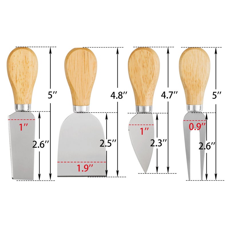 Yxchome 4 Cheese Knives Set - Cheese Knife Cheese Fork Cheese Slicer Butter Knife - Mini Premium Stainless Steel Cheese Knife Set - Cheese Knives For Charcuterie Board - Charcuterie Boards Accessories - Image 2