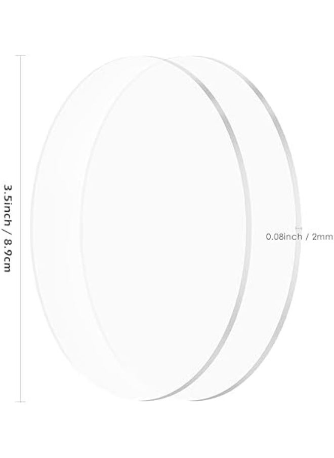 Horoof Home Horoof Home® 20 Pieces Clear Acrylic Circle Sheets – 8.9x8.9 cm, 2mm Thick, Round Transparent Acrylic Blanks for DIY Crafts, Laser Cutting, Engraving, Painting, and Signage,SL199  - Image 2