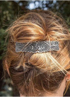 Oberon Design Large Art Nouveau Swirl Hair Clip, Hand Cast Metal Barrette Made in the USA with an 80mm Clip by Oberon Design, 1 Piece  - Image 2