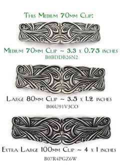 Oberon Design Large Art Nouveau Swirl Hair Clip, Hand Cast Metal Barrette Made in the USA with an 80mm Clip by Oberon Design, 1 Piece  - Image 3