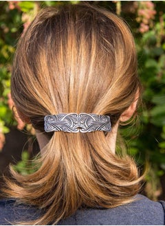 Oberon Design Large Art Nouveau Swirl Hair Clip, Hand Cast Metal Barrette Made in the USA with an 80mm Clip by Oberon Design, 1 Piece  - Image 4