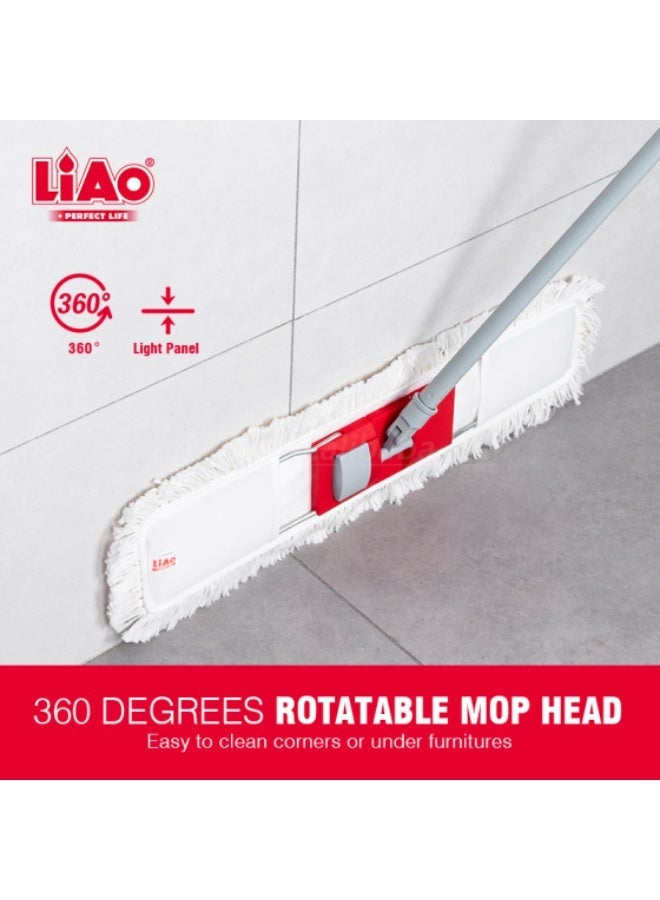LIAO A130044 Cotton Flat Mop – 73–130 cm Telescopic Adjustable Handle for Home Cleaning - Image 3