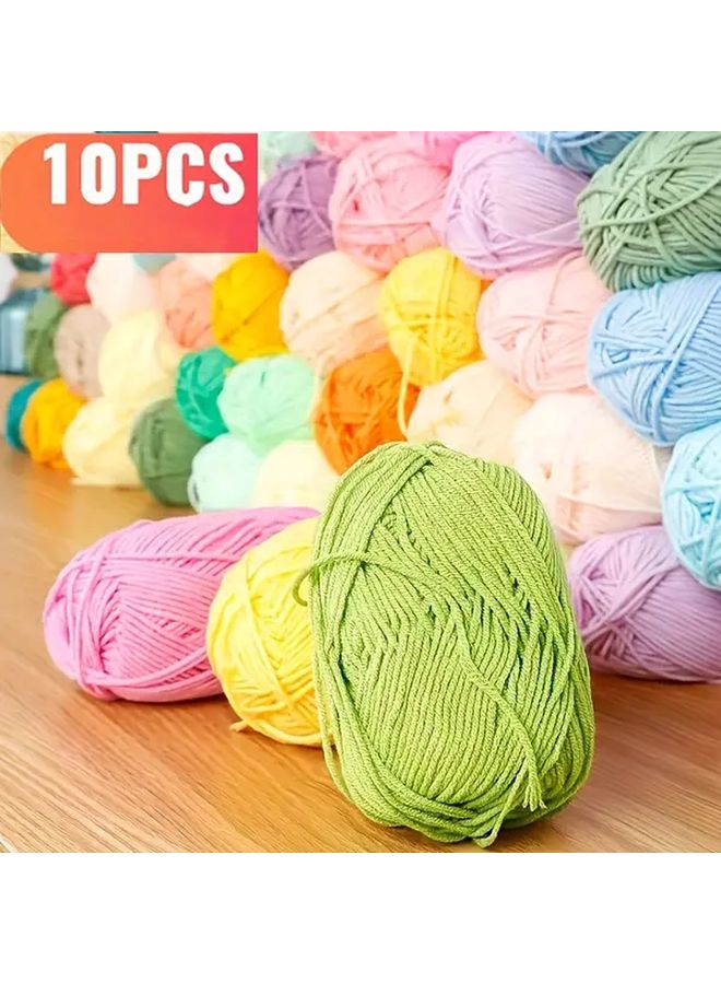 10pcs Premium Polyester Knitting Crochet Yarn Soft Black DIY Handmade Crafts - Image 2