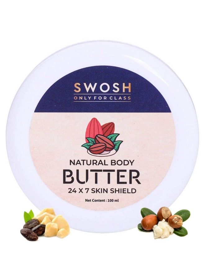 SWOSH Natural Body Butter Cream 100 Ml With Shea Butter And Cocoa Butter Suits All Skin Type ; Body Butter For Winter For Women & Men ; 24 X 7 Hours Moisturization Hydration & Nourishing Formula  - Image 3