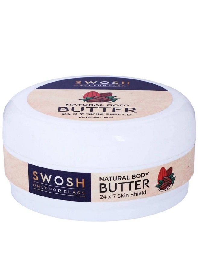 SWOSH Natural Body Butter Cream 100 Ml With Shea Butter And Cocoa Butter Suits All Skin Type ; Body Butter For Winter For Women & Men ; 24 X 7 Hours Moisturization Hydration & Nourishing Formula  - Image 1
