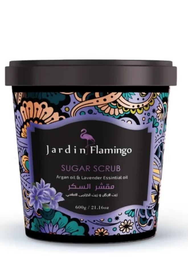 Jardin Flamingo Argan Oil & Lavender Essential Oil Sugar Scrub 600 gm - Image 1