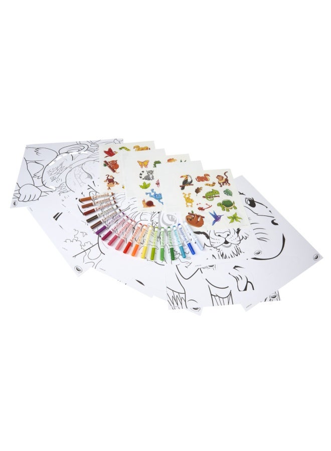 Crayola مجموعة أنشطة الغابة ثلاثية الأبعاد من بوبس - مجموعة إبداعية مكونة من 30+ قطعة مع أقنعة حيوانات ثلاثية الأبعاد للتلوين والحرف واللعب - Image 4