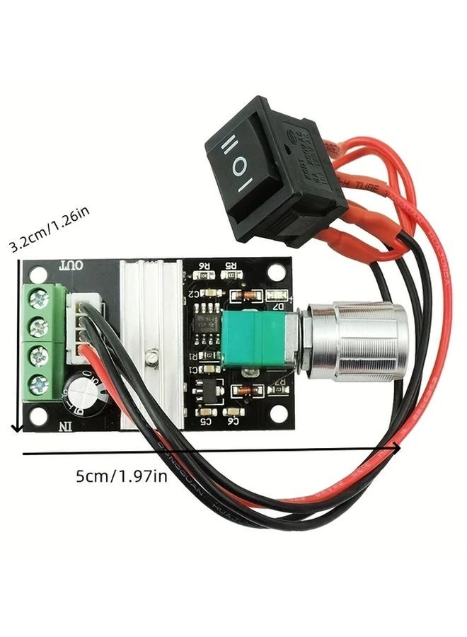 PWM DC Motor Regulator 6V 28V 3A Speed Controller With Start Stop Switch - Image 3
