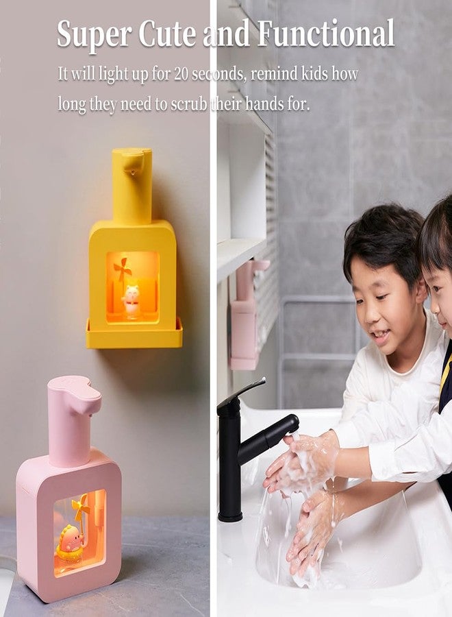 Ipalmay Cute Kids Soap Dispenser - Automatic Foaming Soap Facial Cleanser Shampoo Dispenser, Hand-Free, USB Rechargeable, 13.5oz, Christmas Birthday Gift, Yellow Cat - Image 3