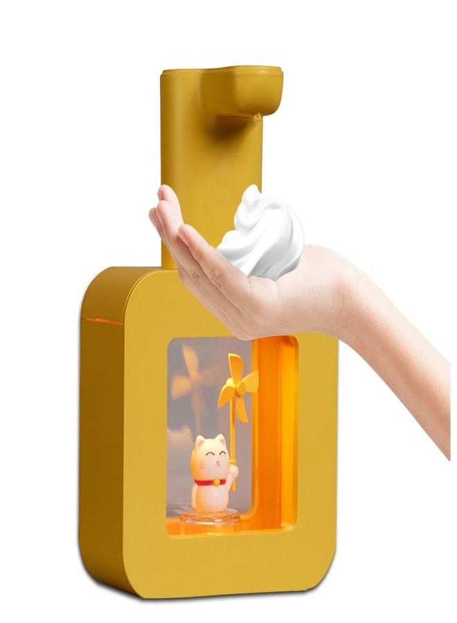 Ipalmay Cute Kids Soap Dispenser - Automatic Foaming Soap Facial Cleanser Shampoo Dispenser, Hand-Free, USB Rechargeable, 13.5oz, Christmas Birthday Gift, Yellow Cat - Image 2