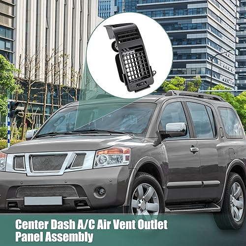 uxcell Center Dash A/C Air Vent Outlet Panel for Nissan Armada 2005-2007 for Nissan Titan 2004-2008 for Infiniti QX56 AC Vent Grille Assembly Right Side 68420-7S000 - Image 3