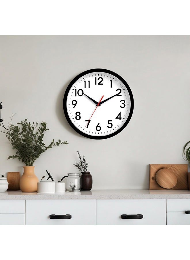 DAXSMY 14 Inch Wall Clock Large Battery Operated Big Silent Non Ticking Analog Clock Decorative for Living Room Office Kitchen Outdoor Classroom Bedroom Bathroom School(Black) - Image 4
