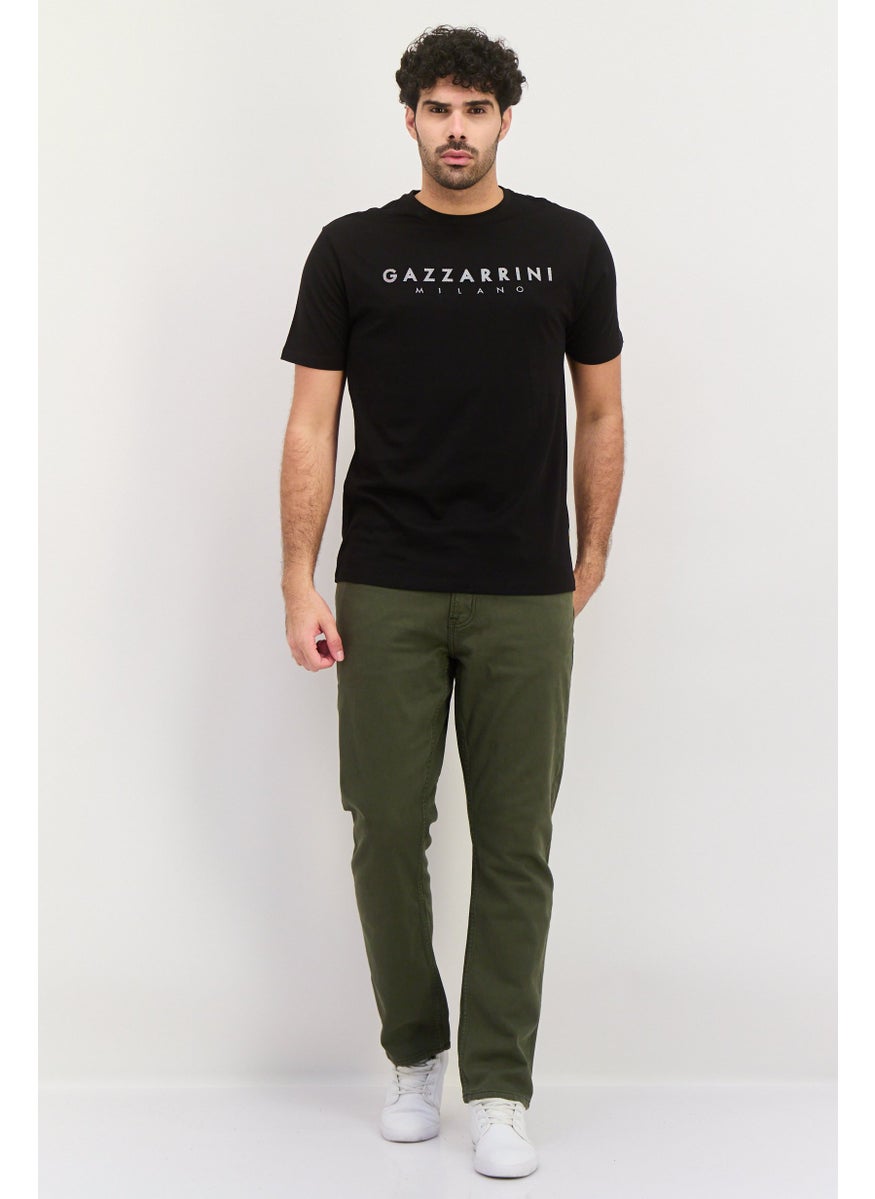 Gazzarrini Men Crew Neck Short Sleeve Graphic T Shirt, Black  - Image 2