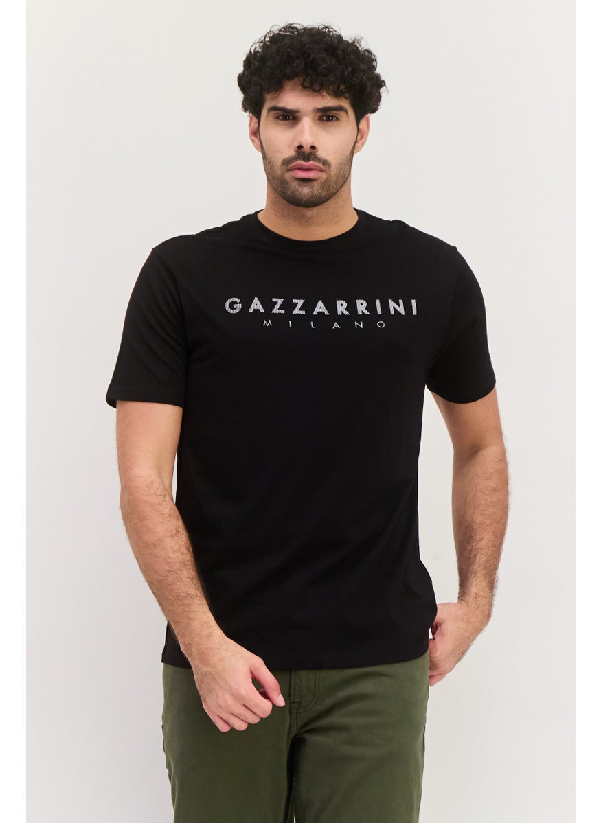 Gazzarrini Men Crew Neck Short Sleeve Graphic T Shirt, Black  - Image 1