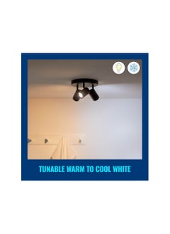 Wiz WiZ Colour Imageo Smart Connected WiFi Ceiling Light Spot Fixture. [3 Spot - Black Rectangle] App Control for Indoor Home Lighting, Livingroom and Bedroom  - Image 3