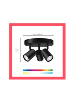 Wiz WiZ Colour Imageo Smart Connected WiFi Ceiling Light Spot Fixture. [3 Spot - Black Rectangle] App Control for Indoor Home Lighting, Livingroom and Bedroom  - Image 5