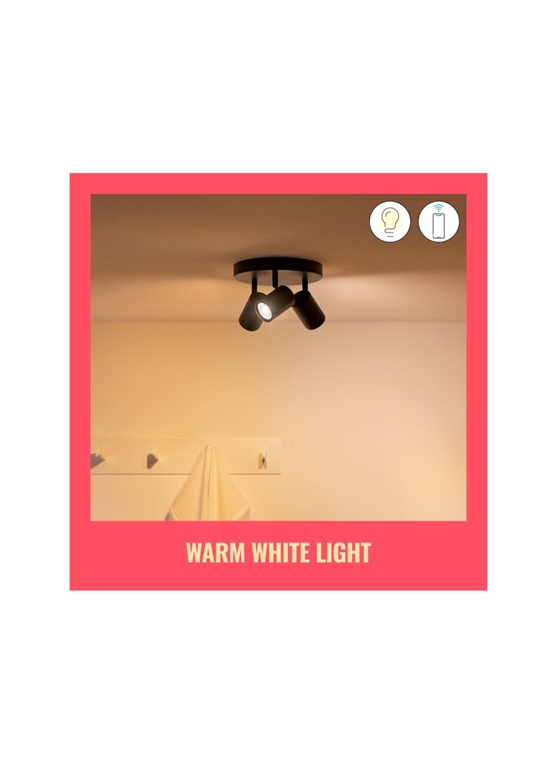 Wiz - WiZ Colour Imageo Smart Connected WiFi Ceiling Light Spot Fixture. [3 Spot - Black Rectangle] App Control for Indoor Home Lighting, Livingroom and Bedroom - Image 1