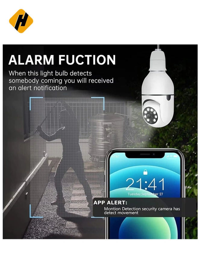 HuHa WiFi Light Bulb Camera 360 Degree Wireless Outdoor Security Camera Home Surveillance Cam with 1080P Color Night Vision Human Motion Detection(4-PCS)  - Image 5