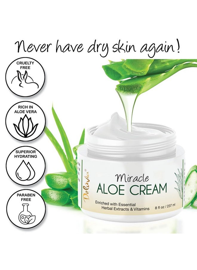 Deluvia Miracle Aloe Lotion Aloe Vera Cream Aloe Vera Moisturizer For Face And Body Aloe Soothing Sun Cream Aloe Vera Lotion Aloe Cream And Face Moisturizer Aloe Vera And Vitamin E Lotion 8 Oz