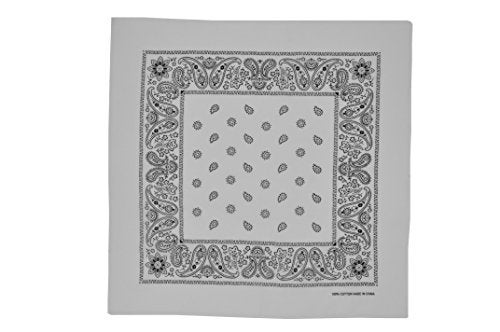 Vamqor 12pcs Bandana for women and men 100% Cotton Custom Fashion Paisley Design Multifunctional Outdoor Square Handkerchief (White) - Image 4