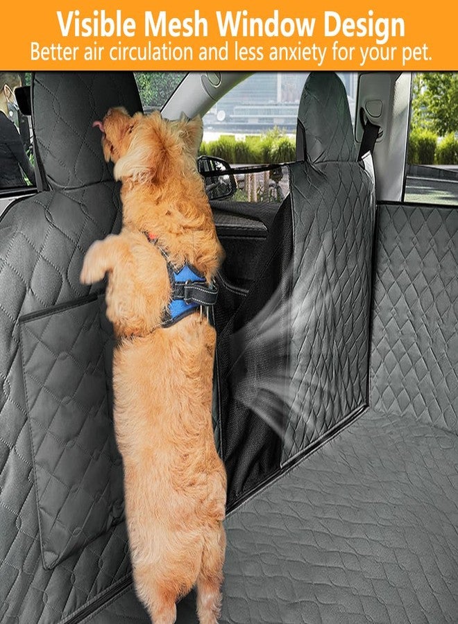 BEERTE Dog Car Seat Cover Fit for Tesla Model Y 2020-2024 Oxford Waterproof Scratchproof Dog Car Seat Cover for Back Seat Pet Seat Cover for Dogs Car Hammock with Mesh Window (Black Green) - Image 3