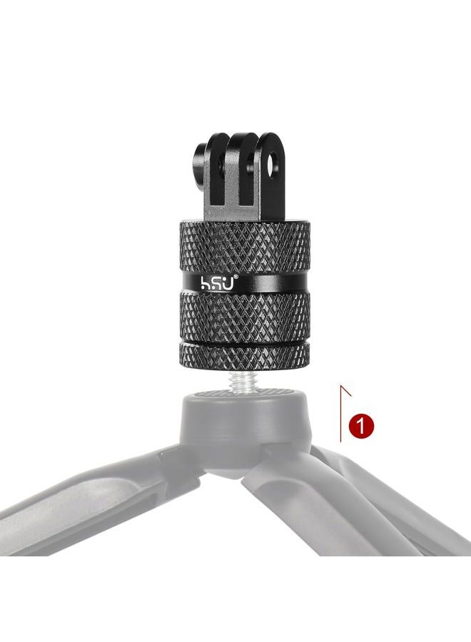 HSU 360 Degree Tripod Adapter for GoPro, Aluminum Alloy Mounts for Hero 12/11/10/9/8/7/6/5/4/3 Action Cameras - Image 5