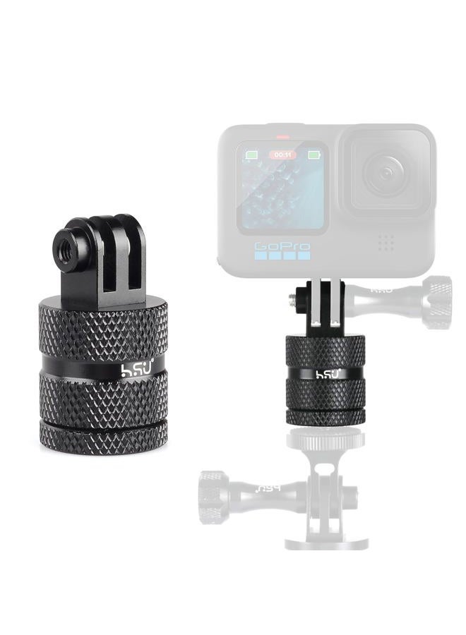 HSU 360 Degree Tripod Adapter for GoPro, Aluminum Alloy Mounts for Hero 12/11/10/9/8/7/6/5/4/3 Action Cameras - Image 1