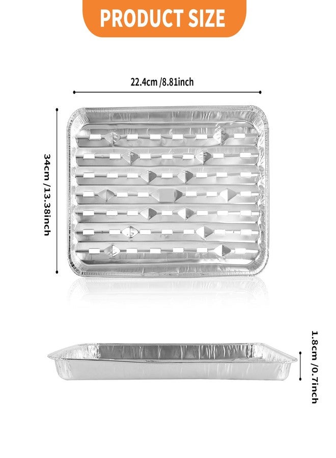 YEUIKERR 40 Pack Disposable Broiler Pans with Holes, 13.4 x 9 x 0.7 inch Aluminum Foil Grill Pans for Oven, Baking, BBQ, Takeout, Meal Prep - Image 2