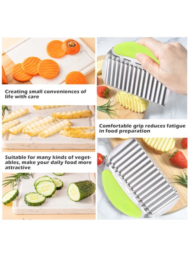 JAYVAR Large Crinkle Cutter French Fry Cutter, Large Wave Slicer Potato Wavy Chopper, Stainless Steel Vegetable Crinkle Cutting Onion Chopping Tool with Handle for Cucumber, Kitchen Dicer Gadgets - Image 5