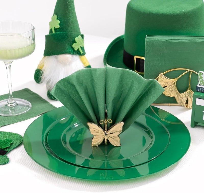 FLOWERCAT 100-Count 2-Ply Dark Green Napkins - Green Napkins Disposable Premium Quality - 5" x 5" Green Paper Napkins for Easter Party & St. Patrick's Day,Bar,Weddings,Birthday - Image 5