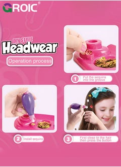 GROIC Hair Glitter Sequins Kit, Hair Decorative Set, Blinger Ultimate Set Dressing Toy, Hair Bedazzler with Glitter Sequin Snap Patch, Stamper, and Stapler Tool for Quick and Easy Hair Decorative  - Image 3