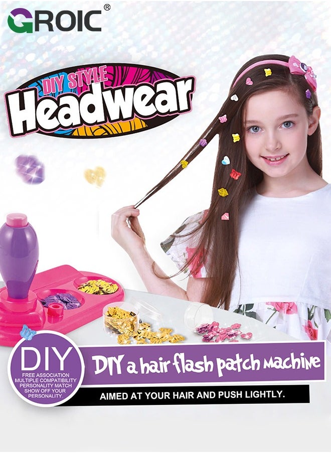 GROIC Hair Glitter Sequins Kit, Hair Decorative Set, Blinger Ultimate Set Dressing Toy, Hair Bedazzler with Glitter Sequin Snap Patch, Stamper, and Stapler Tool for Quick and Easy Hair Decorative  - Image 2