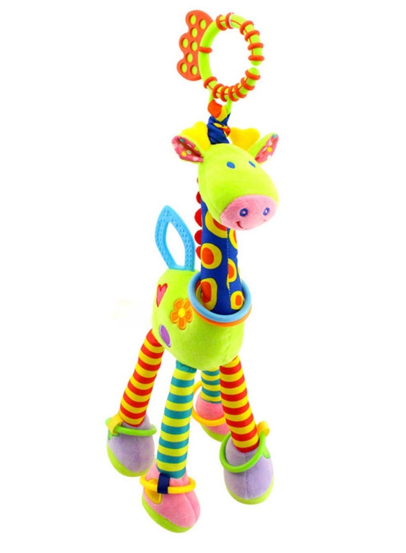 NOVOLAN Car Seat Toys, Hanging Baby Toys, Stroller Toys Baby Rattles 0-11 Months for Baby Stroller Colorful Animal Bell Rattle for Infants Sensory Toys Soft Baby Musical Toys - Image 1